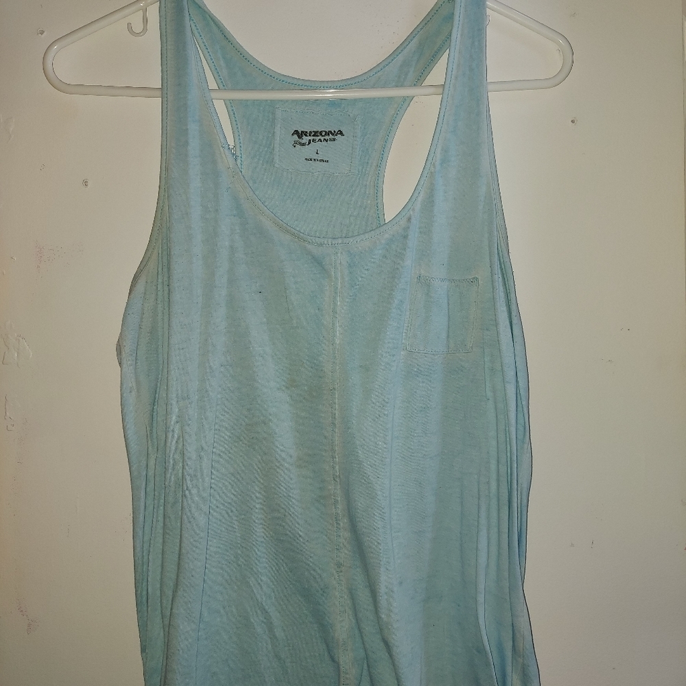 light blue tank top